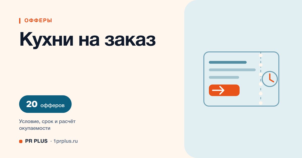 Офферы для кухонь на заказ: 20 примеров с расчётом