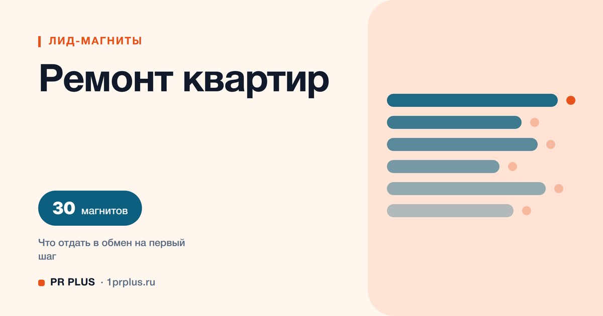 ТОП-30 лид-магнитов для ремонта квартир и перепланировки